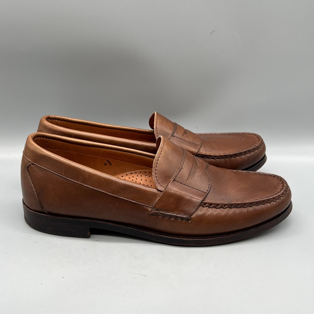 Allen Edmonds Penny Loafers Mens 9.5 Brown Leather Cavanaugh Dress Shoes Preppy